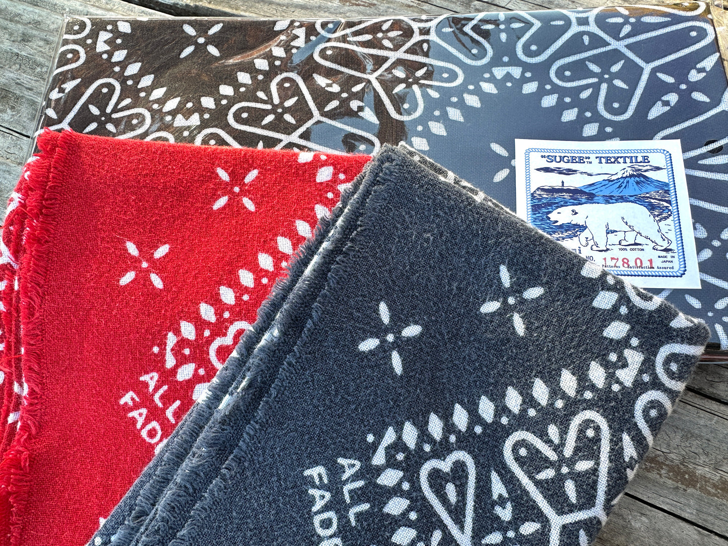 Bandana Tenugui, バンダナ柄手ぬぐい Sugeetextile: ST17801 Cross