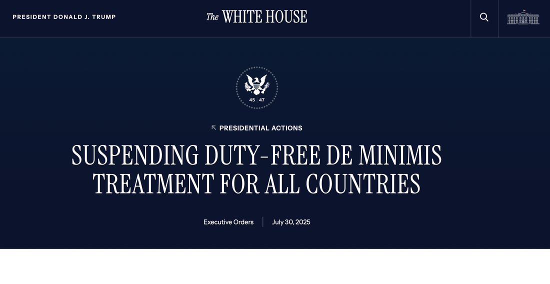 Important Update: U.S. Import Duty Rules Changing on August 29, 2025